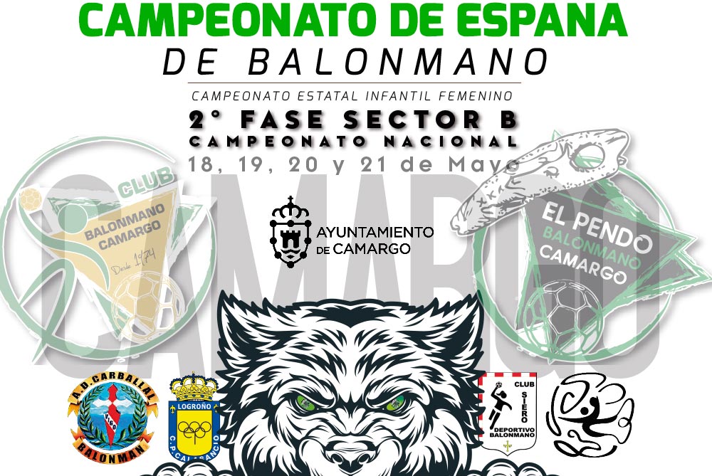 Camargo acoge el Campeonato de España de Balonmano de Balonmano en Categoría Infantil Femenino. 2ª Fase Sector B Campeonato Nacional.
. 
